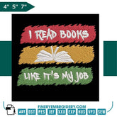 Book Lovers collection Embroidery Design - Reading Book Lover Funny Librarian - FineryEmbroidery